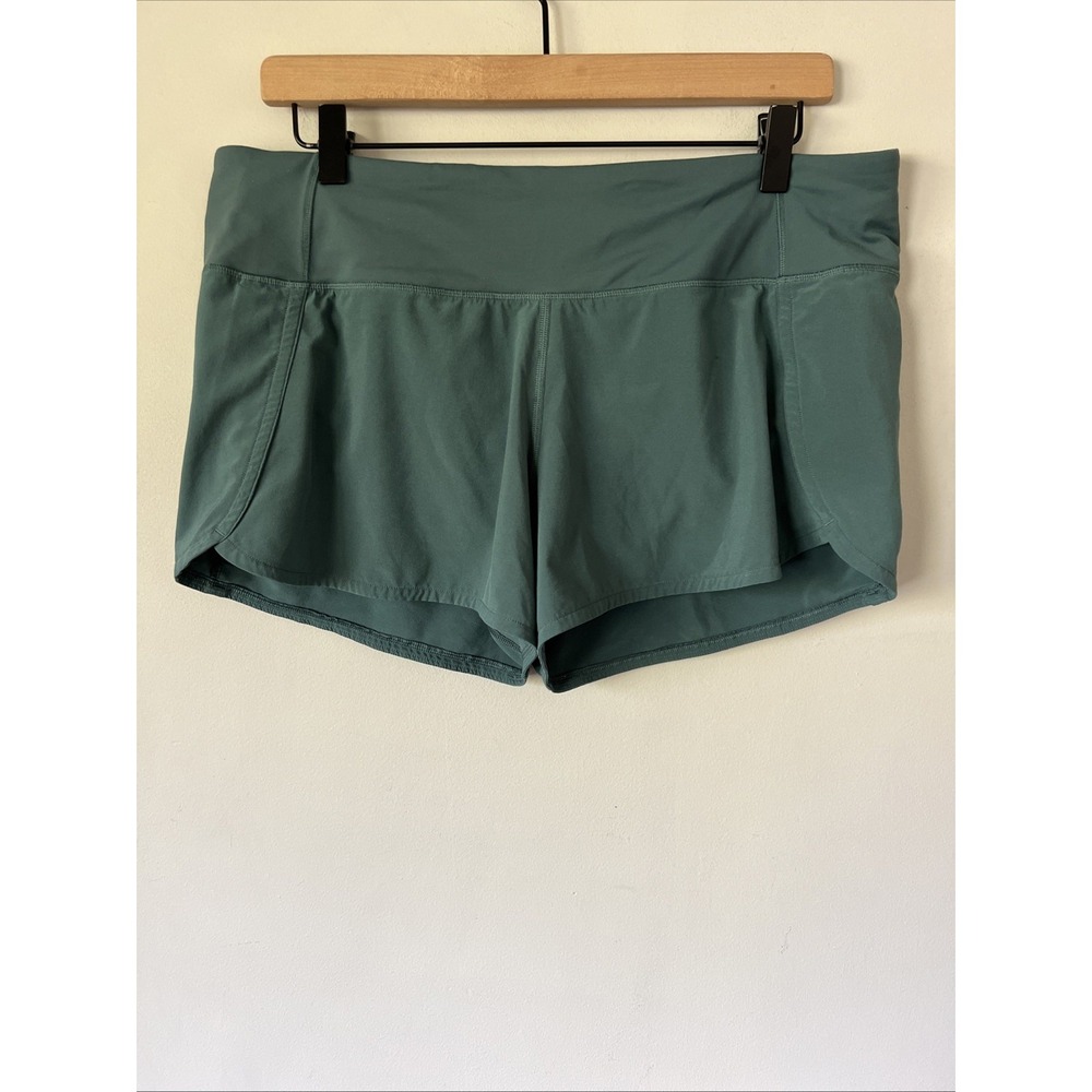 Lululemon Run Times Short II *4" Size 10 Green Liner Excellent